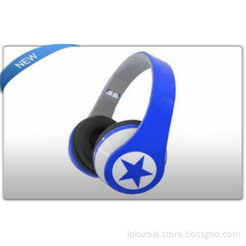 Blue Wireless Headphone Earphone with TF Micro SD Card Slot